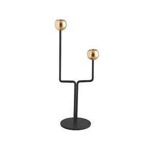 Iron <b>Black</b> And Gold Color <b>Candle</b> <b>Holder</b> With Premium Quality Table Top <b>Candle</b> <b>Holder</b> For Home Hotel Usage - Product Image 1