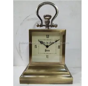 批发供应商提供的独家金属艺术装饰金属金色装饰桌钟