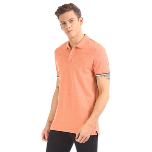 Polo de sport confortable et tendance de couleur rose chiné de qualité supérieure pour hommes - Product Image 3