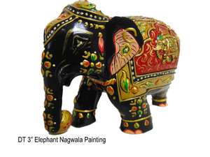 Statue en bois sculpté à la main d'éléphant peint à la main, Sculpture Vintage, décoration de maison, Art noir - Product Image 3