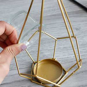 Elegant Hanging <b>Wall</b> Mounted Tea <b>Light</b> Holder in Black Metal Perfect for Simple Tabletop Decor and Stylish Home Lighting - Product Image 6