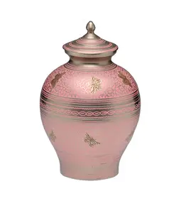 Suministros funerarios de Metal, ataúd de acero Ga, fábrica de inteligencia China, urna de cremación Rosa decorativa, funerario - Product Image 1