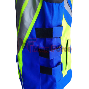 Gilet de sécurité réfléchissant haute visibilité fabriqué en usine, veste sans manches à fermeture éclair intégrale avec poches pour adultes - Product Image 6