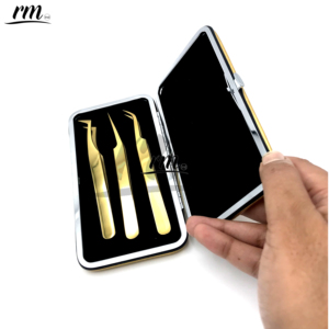 Pinzas de extensión de pestañas con la mejor calidad Pinzas de pestañas doradas de tendencia superior en cantidad a granel - Product Image 6