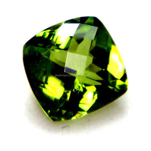Piedra preciosa de peridoto facetada natural a la venta Forma de cojín redondo de calidad superior Original 100% Peridoto verde natural - Product Image 5