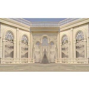 Decoración de escenario de boda, escenario de estilo victoriano para exteriores, impresionante escenario, ventana asiática de fibra - Product Image 1