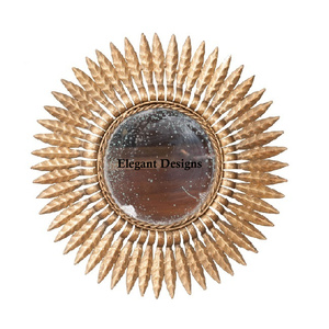 Nouvel arrivage de miroir mural élégant en métal de designer miroir fantaisie en gros de designer attrayant miroir mural design de fleurs le plus vendu - Product Image 5