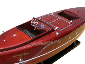 BABY BOOTLEGGER Modèle de bateau en bois artisanal de haute qualité Cadeau original - Product Image 2