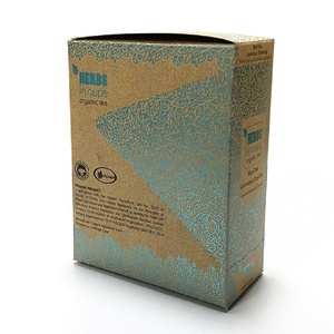 Quality Brown Paper Kraft Paper Die Cut Box Recycle Simple Paper Box for Tea Packing Hot Stamping Foil Foldable Flat Product Gif