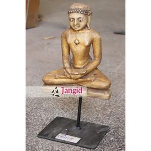 印度古董喷漆木壳佛陀雕像