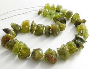 <b>Peridot</b> Green Rough Anklet Loose Stone Gemstone Raw Uncut Chip 9Inch Strand 11X5To9X5MM Approx High Quality Wholesaler Supplies - Product Image 3