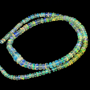 Opale éthiopienne ronde naturelle 32.80 coton, perles de 3mm, 7mm, brin de 14 pouces - Product Image 1