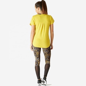 Printed Mid Waist Knee Length Yoga Pants Pockets Tummy Control Breathable Fable Tic <b>Trousers</b> for Women Running Workout Fitness - Product Image 2