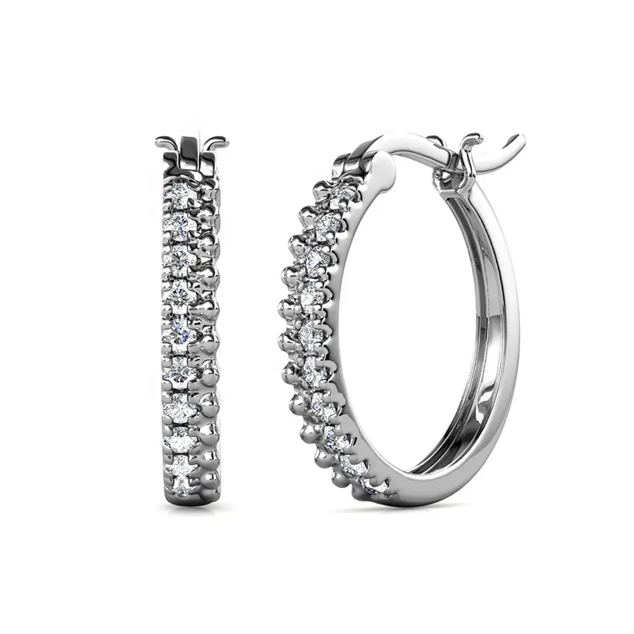 Brinco de prata esterlina 925, joias de cristal austríaca premium, anéis de arco frisado adaia para mulheres, joias do destino