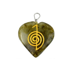 Pendentif pierre Labradorite coeur cho ku rei pendentif collier en cristal pierre naturelle guérison charme agate collier pierres précieuses emf - Product Image 2