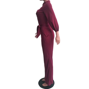 Monos de invierno informales para mujer, mono largo transpirable, mono de una pieza con bolsillo, patrón sólido, diseño liso - Product Image 4