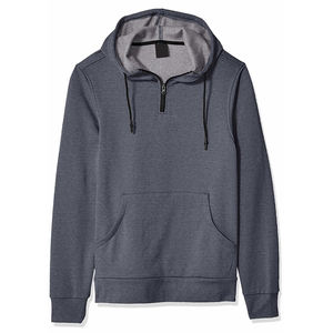 Sweats à capuche surdimensionnés et légers pour hommes en tissu solide et imprimé Vêtements d'hiver-Wholesale Supply Half Zip Hoodie - Product Image 1