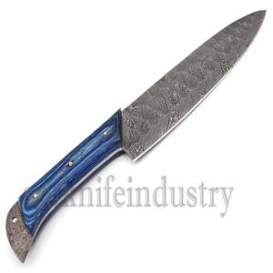 Custom Handmade Damascus Steel <b>Kitchen</b> Chef <b>Knife</b> Pakka Wood Handle <b>Knife</b> (Smk1583) - Product Image 4