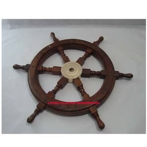 Cheap Price Wooden <b>Ship</b> <b>Wheel</b> Brass Manufacturing Polished Engraving Nautical Lovely Table Decoration Home Teak Material - Product Image 4