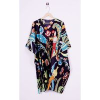 Robe longue kaftan bohème confortable pour femme, en coton indien, sans manches, écologique, lavable, imprimé floral