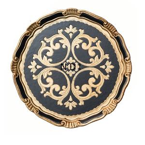 Assiette de service en métal de luxe pour mariage, réception, restauration, assiette de service en cuivre antique, ronde, pour servir des plats, des desserts - Product Image 2