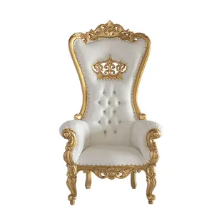 Silla DE CORONA DE trono de madera comercial de alta durabilidad estilo francés antiguo clásico para banquetes eventos Hotel muebles de fiesta de boda