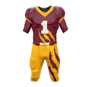 Maillot de football américain personnalisé 100% en polyester à manches courtes, uniforme brodé avec logo de l'équipe imprimé, vêtements de football personnalisés - Product Image 2