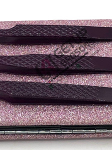 Nouveau Style Prune Poudre Revêtement Botte Volume Isolation En Acier Inoxydable Extension De Cils Pince À Épiler Incurvé Logo Personnalisé Outils De Beauté - Product Image 6