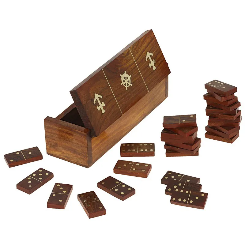 Antikes Domino-Spiel Glücksspiel produkt Holz-Domino-Spielset mit 28 Dominosteinen Indoor-Spiel in Holz zum Verkauf