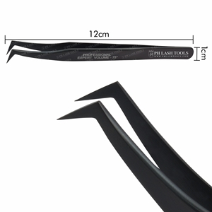 Pinzas de extensión de pestañas con logotipo personalizado, venta al por mayor, Etiqueta Privada, visibilidad, color negro - Product Image 5
