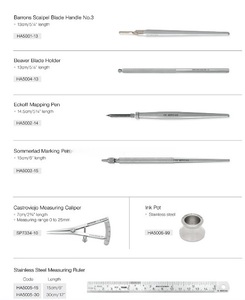 Calibrador de medición manual Castroviejo de 40 mm recto con tornillo de bloqueo de ajuste - Product Image 6
