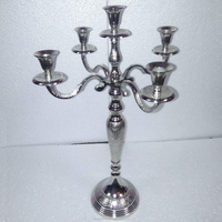 Nouveauté : Candelabre moderne à 5 bras en aluminium doré et argenté, fait main, de haute qualité, pour mariages, fêtes et centres de table personnalisables
