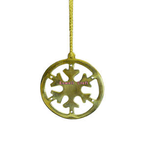 Décoration d'arbre de flocon de neige en laiton doré de noël - Product Image 1