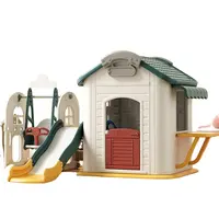 Hobi ağaç evi tema slayt ve salıncak seti kapalı plastik anaokulu oyuncaklar çocuklar için