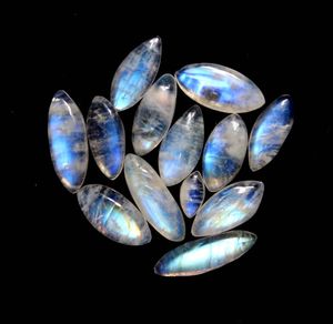 พลอยมูนสโตนสีรุ้งธรรมชาติอัญมณีหลวมตัดเรียบสำหรับทำเครื่องประดับ - Product Image 1