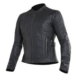 Chaqueta de moto de cuero genuino % talla grande a prueba de viento para mujer personalizada para motocicleta y ropa deportiva de carreras de autos - Product Image 4