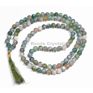 Best healing Prayer helping Moss Agate Jap Mala - Product Image 1