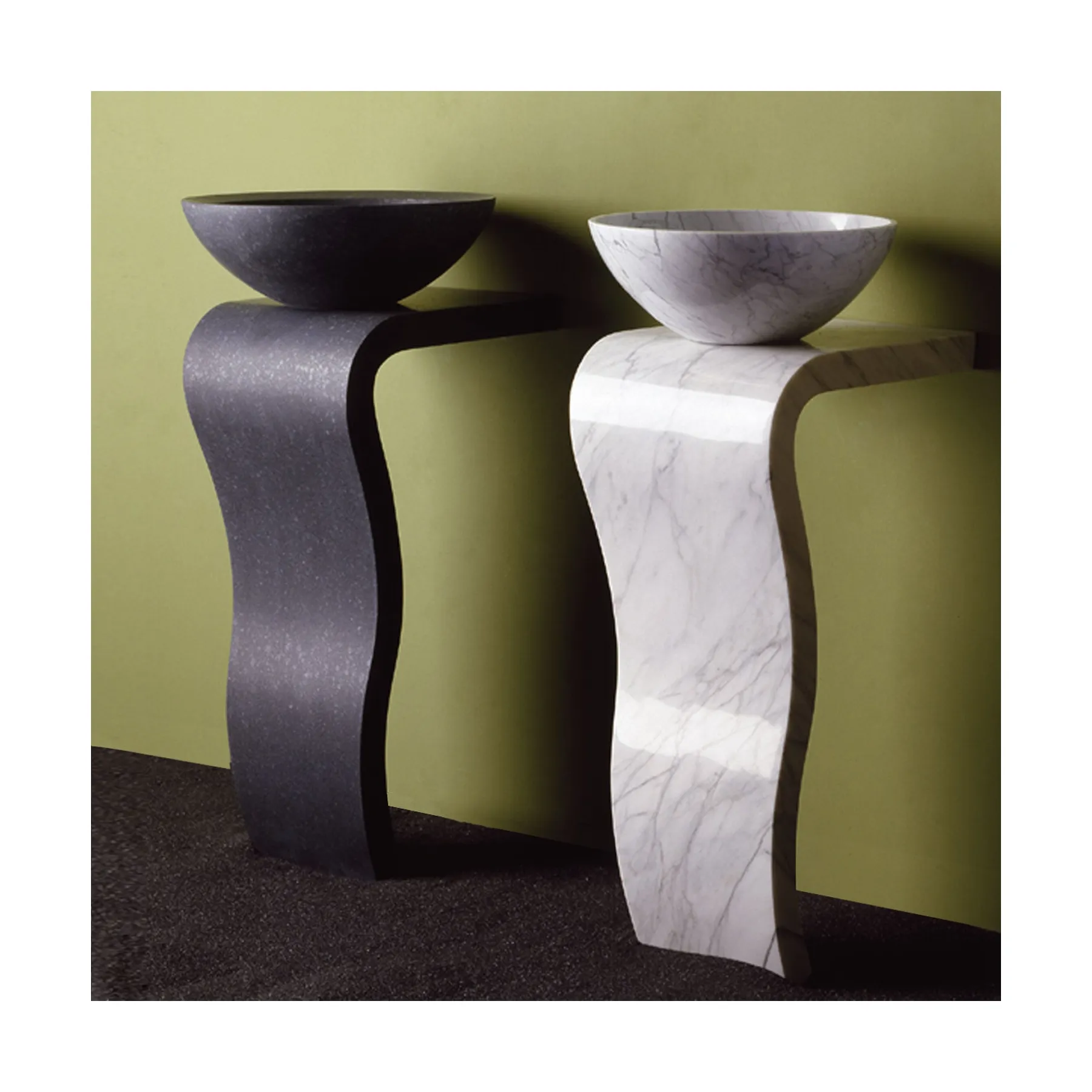 Design moderno in pietra di marmo superficie solida bagno di lusso bagno lavabo lavabo in marmo bianco