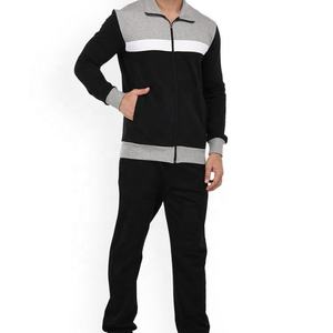 <b>Men's</b> New Style Tracksuit Jogging Black & <b>Grey</b> Solid Tracksuit Trousers Stripe Fitness Custom Crewneck <b>Sweatshirt</b> Set - Product Image 1