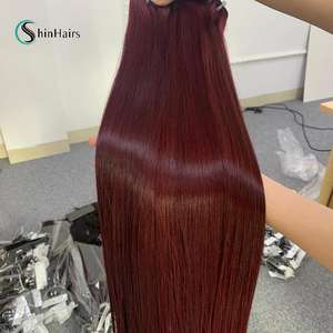 Vendedores de extensiones de cabello humano, cabello de trama plana de doble estiramiento, color de cabello Virgen sin procesar - Product Image 1