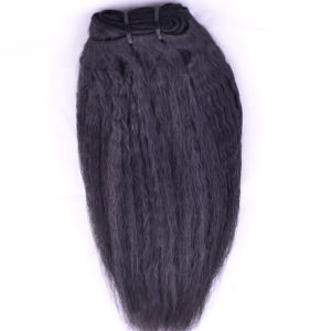 Perruques et extensions de cheveux Tyagi en cheveux humains Remy indiens véritables, cuticules alignées, texture Kinky Straight, double trame cousue à la machine, avec frontals 6x6 - Product Image 1