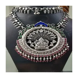 2022 yeni tasarım lord Ganesha tasarım ağır görünümlü Vintage kolye antik tapınak mücevher en iyi fiyat