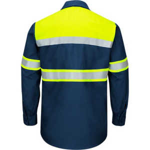 Camisetas de seguridad reflectantes de manga larga para trabajadores de fábrica, camisas de trabajo de alta visibilidad - Product Image 3