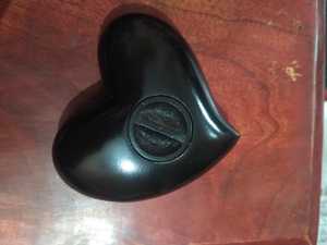 BRASS BROWN TEXTURE ENGRAVED HEART SHAPED URN FUNERAL SUPPLIES - Product Image 3