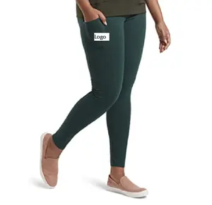 Leggings da salotto in cotone da donna con tasca tecnica ampia cintura elastica liscia rimane in posizione e si adatta comodamente