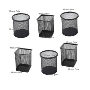 Organisateur de bureau en fer à mailles Design classique avec support de bureau de papeterie de couleur noire de qualité supérieure à bas prix - Product Image 2