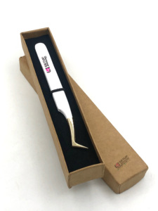 แหนบต่อขนตาปลายทองเคลือบผงสีขาว 10 มม. คุณภาพสูง ทนทาน ป้องกันไฟฟ้าสถิต ทำจากสแตนเลส - Product Image 4