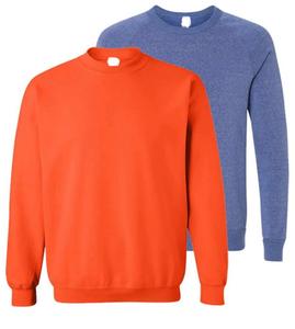 Safety Green and <b>Orange</b> Crew Neck <b>Sweatshirts</b> - <b>Sweatshirts</b> Bella Canvas <b>Men's</b> 3901 - Product Image 1