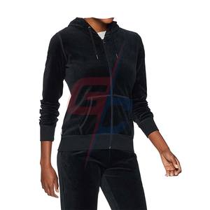 เสื้อแจ็กเก็ตกำมะยาวพร้อมฮู้ดของผู้หญิงกำหนดได้เอง - Product Image 1