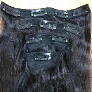 Alta calidad 10A grado Clip en extensiones de cabello virgen Natural Clip Ons en Chennai para precios baratos envío gratuito